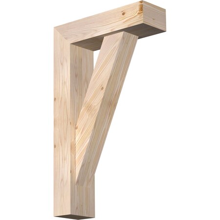 Ekena Millwork Traditional Block Smooth Bracket w/ Offset Brace, Douglas Fir, 5 1/2"W x 18"D x 30"H BKT0604X18X30TRA05SDF